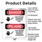 Signmission High Voltage Authorized Personnel Bilingual Danger Sign, Aluminum, 10in W x 14in L, 2PK OS-2PACK-DS-A-1014-VS-1340 - alternate 7